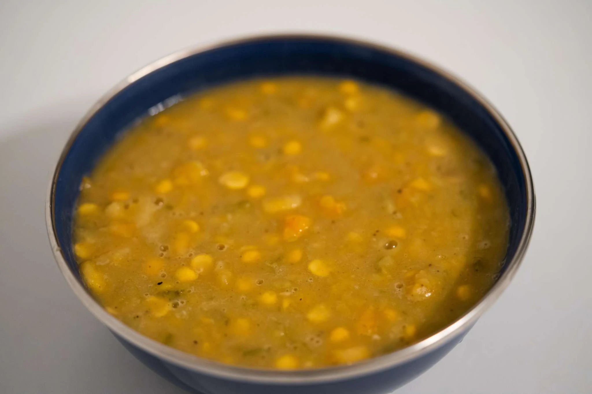 Soupe aux pois boréale - Soupe de randonnée lyophilisée - après réhydratation